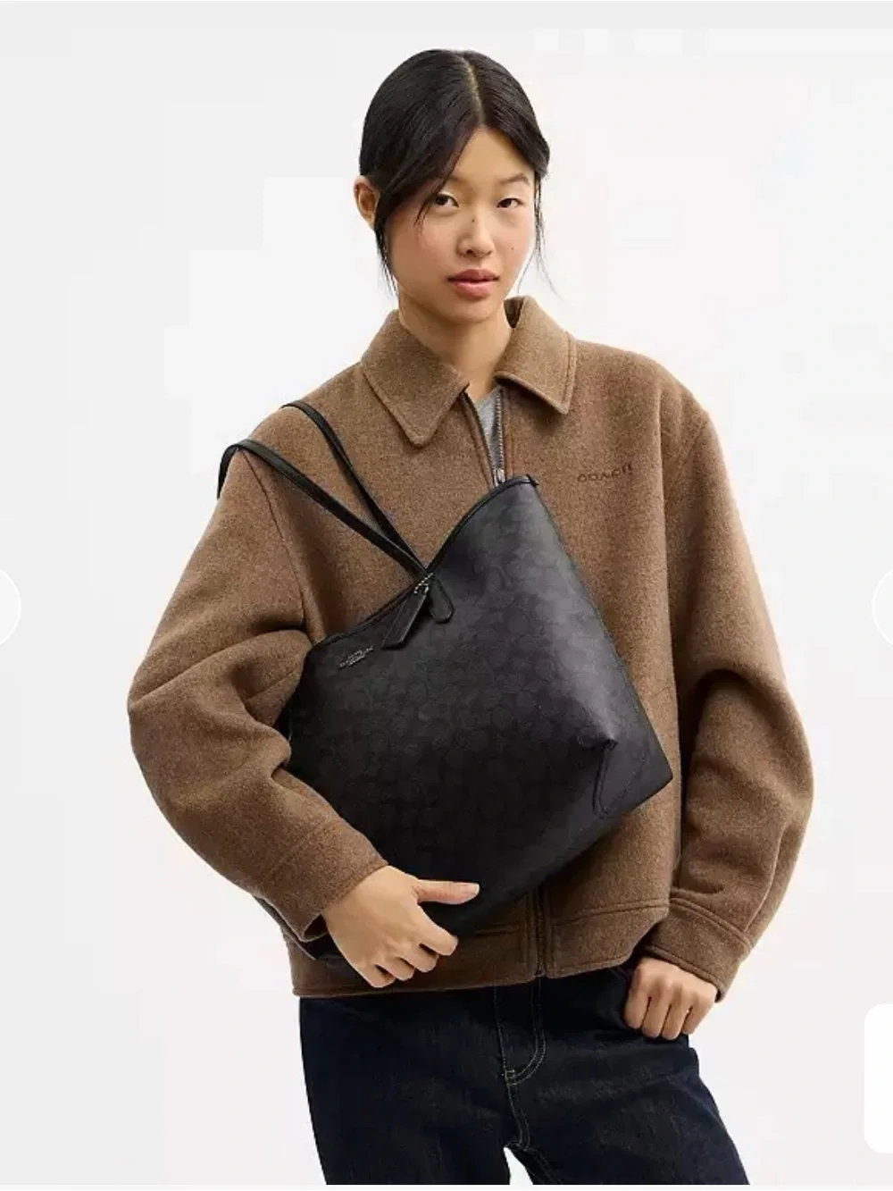 Coach Black Signature City Tote